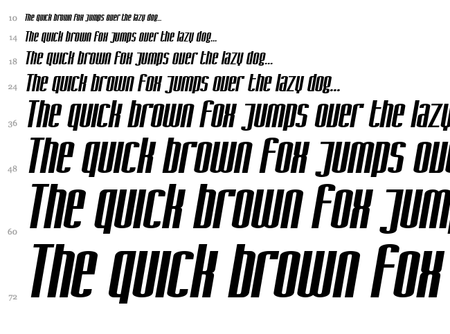 SF Iron Gothic font waterfall